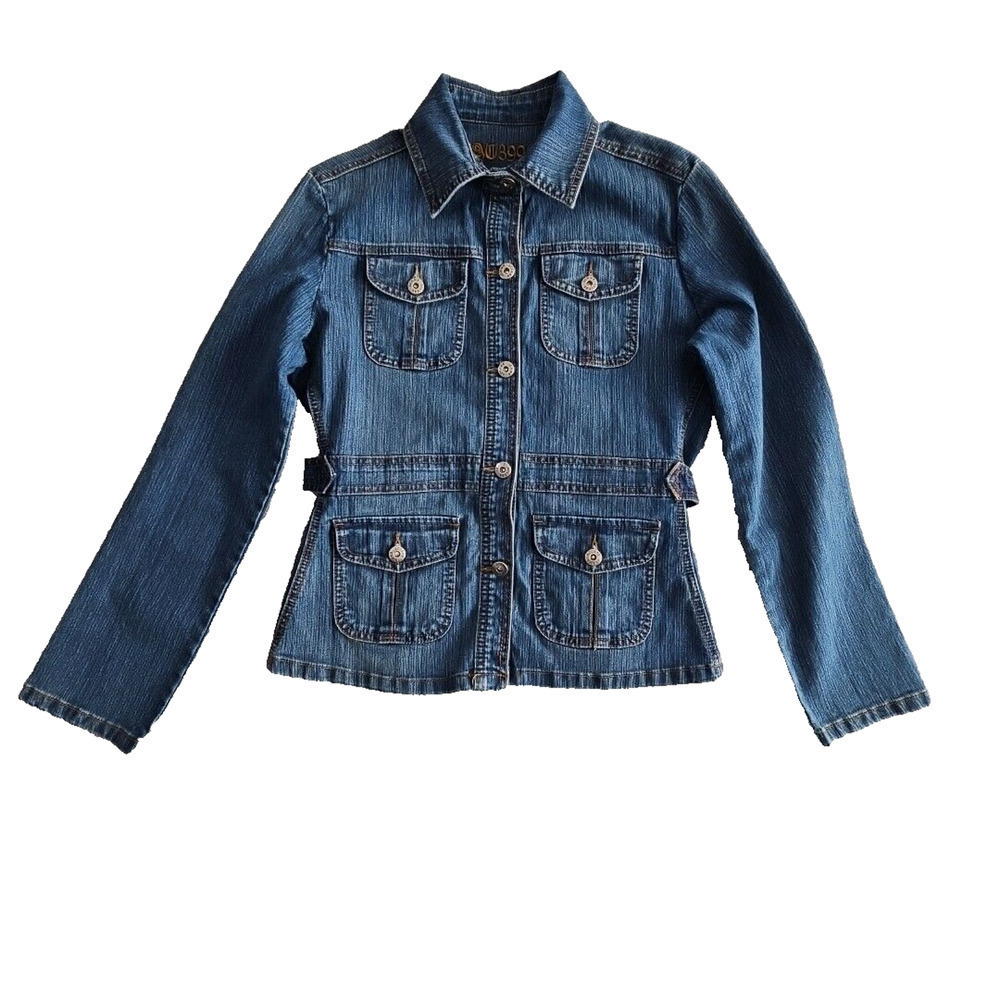 VTG AW3998 Jean Jacket Chest 34”‎ Size Medium Fitted Waist Y2K 90's Boho